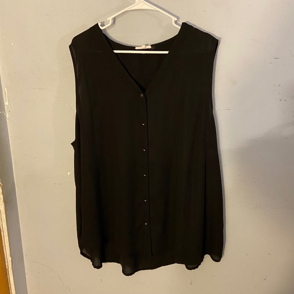 Maurice's Black Gauze Blouse
